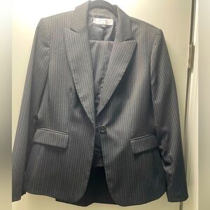 Tahari Charcoal Pinstripe Blazer